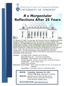 Toronto: Morgentaler Decision Panel Discussion @ Bennett Lecture Hall, Flavelle House, Faculty of Law, University of Toronto
